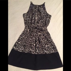 Express dress. Blk/wh/gray leopard print